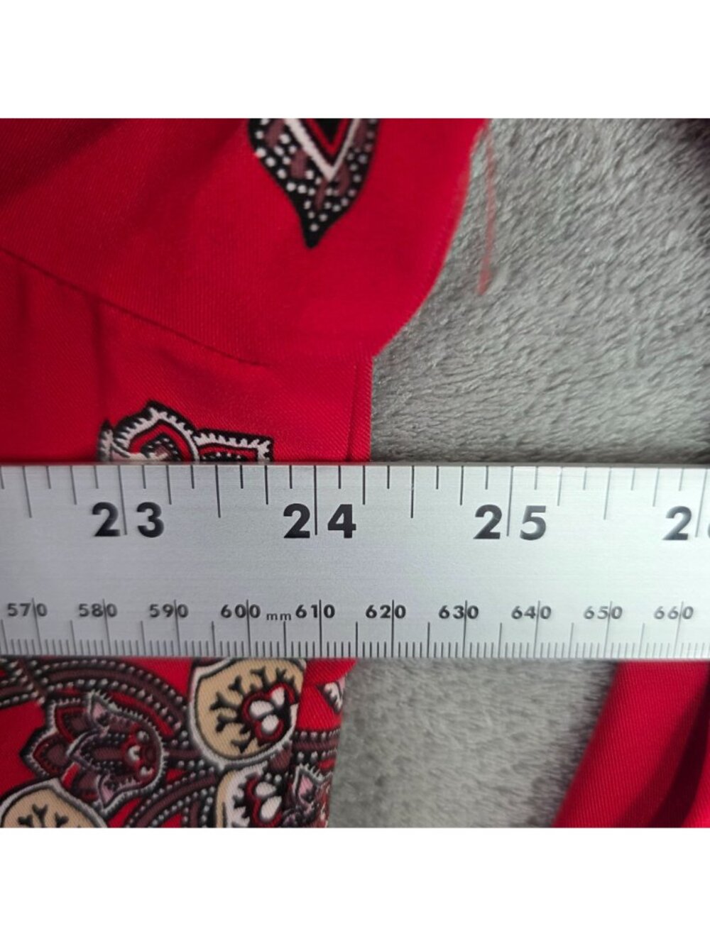 Womens Loft Red Floral Print Dress 3/4 Sleeves & Button Cuffs Round Neck Size 18 - Picture 4 of 6